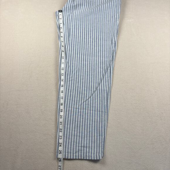 EILEEN FISHER Petite Small Hemp Organic Cotton blend Blue White Striped pant‎ - Picture 6 of 9